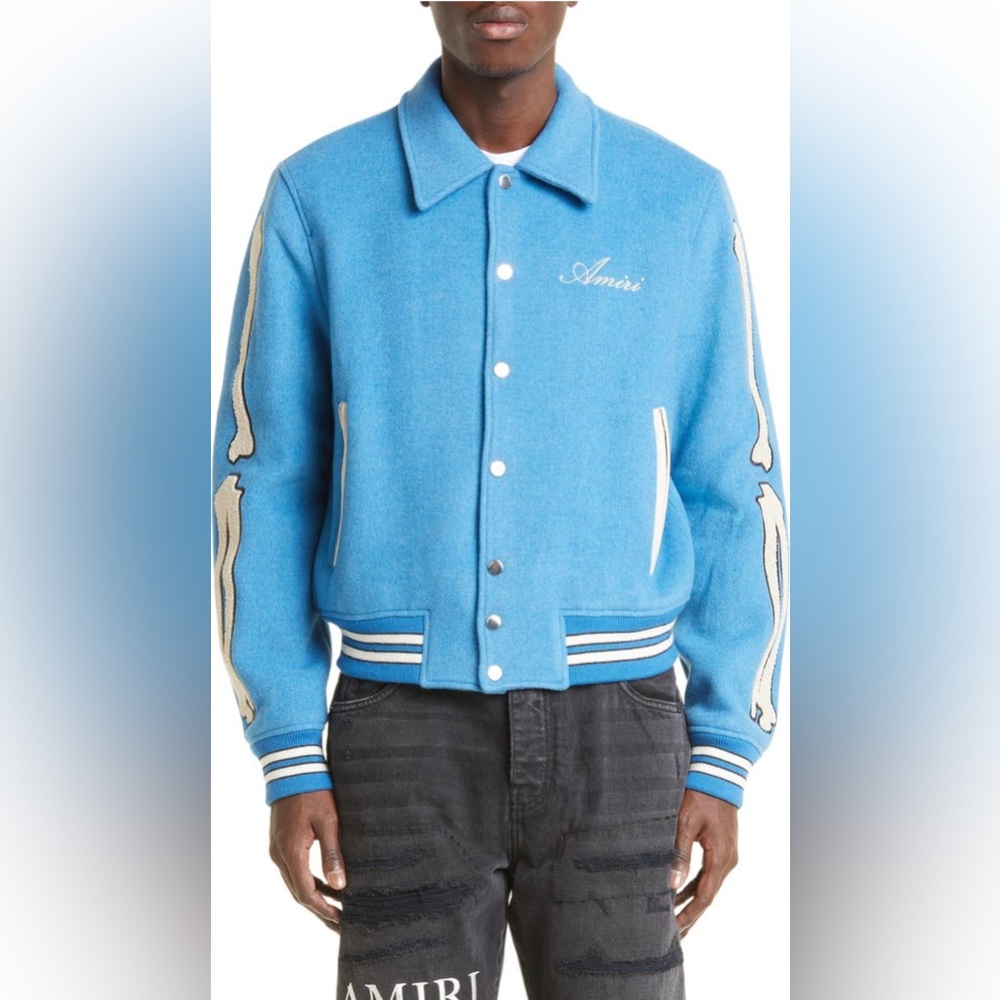 Amiri Bones Wool Varsity Jacket
